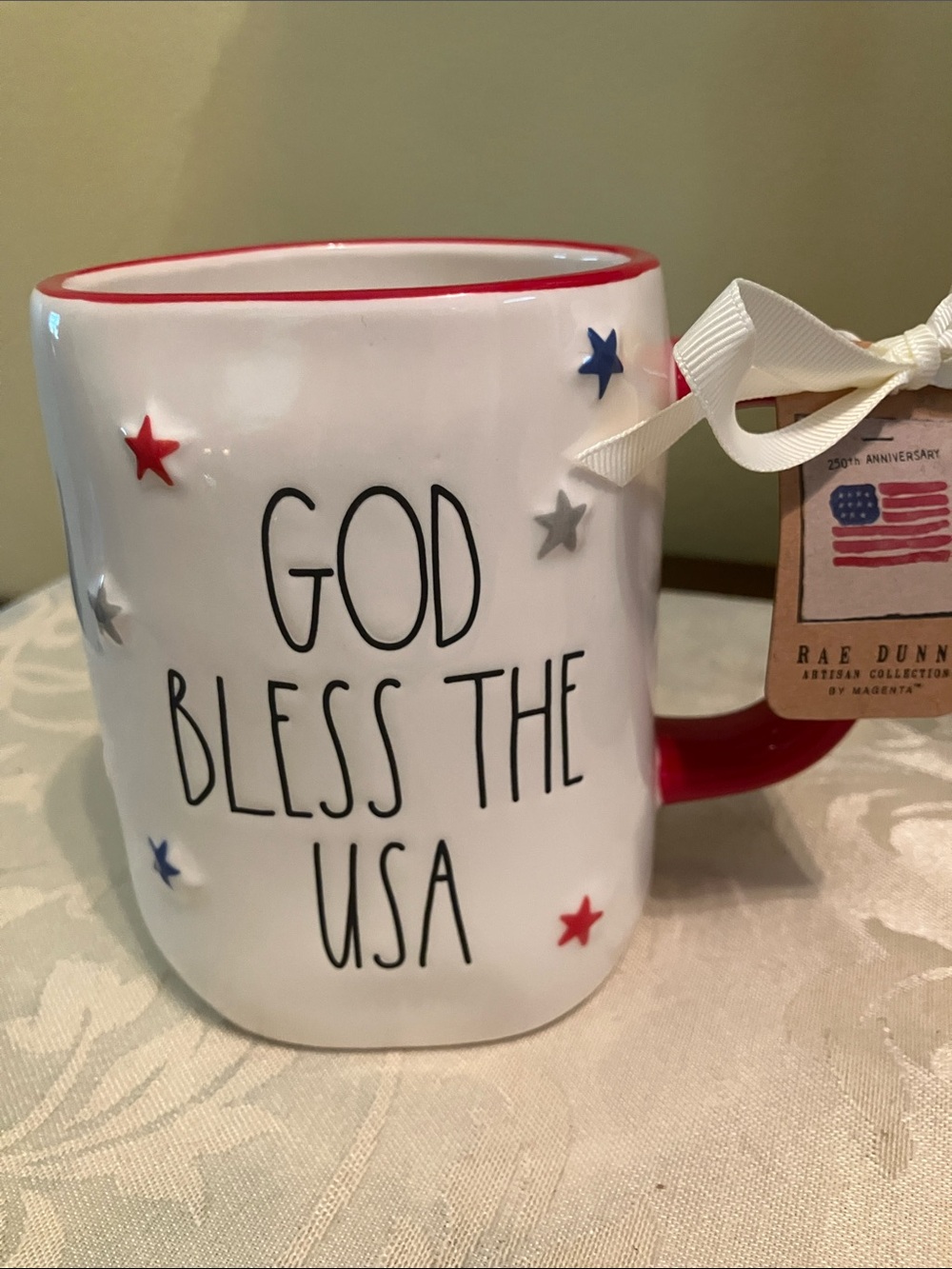 🇺🇸 Rae Dunn 250th Birthday limited edition red white & blue mug coffee cup NWT - Picture 8 of 11
